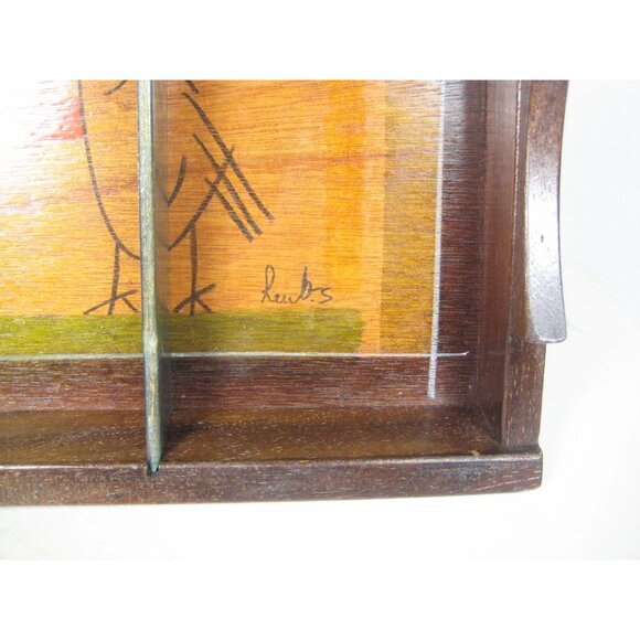 Kakadu Trivet 3 Section Tray Hand Painted Kitchen Decor Home Israel Vintage - Picture 2 of 16